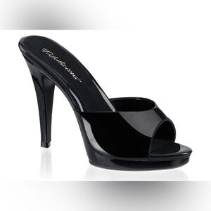 FABULICIOUS FLAIR-401 PLATFORM SLIDES-BLACK